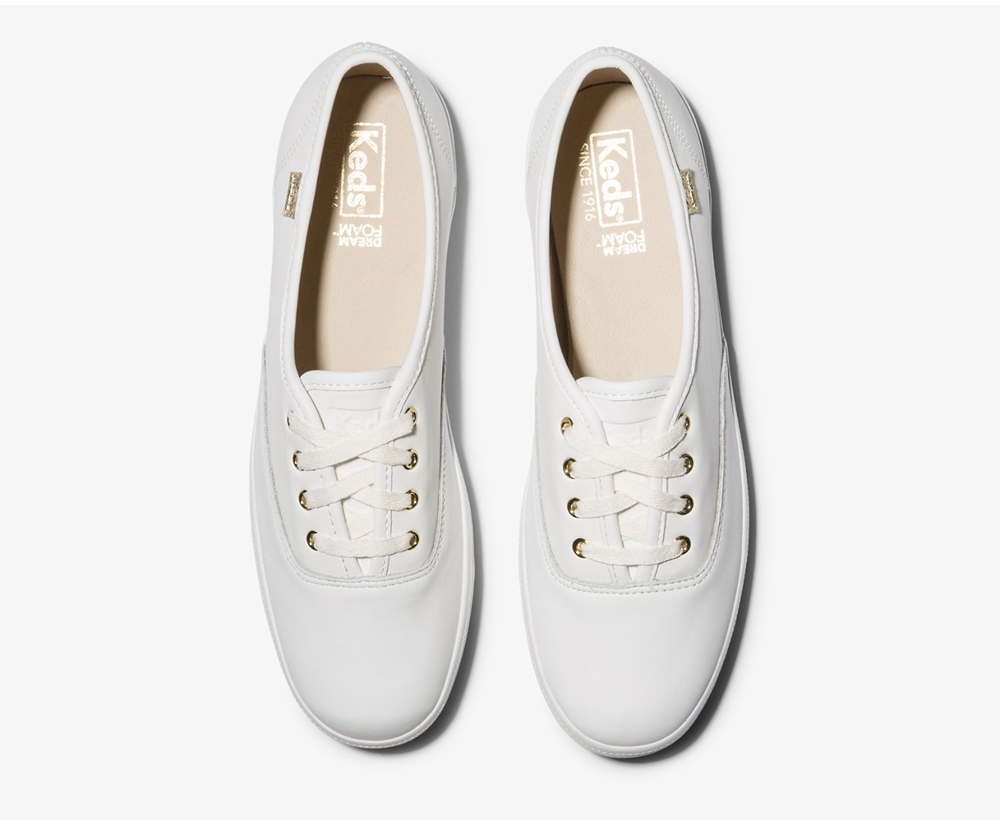 Keds Womens Sneakers White - Champion Luxe Leather - 098KYDUNR